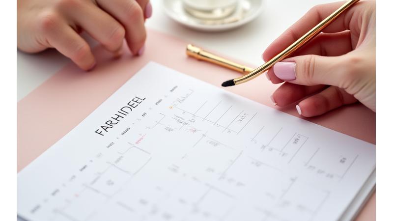 Calendario con fechas marcadas y manos de una esteticista con herramientas de belleza, simbolizando la disponibilidad del servicio.