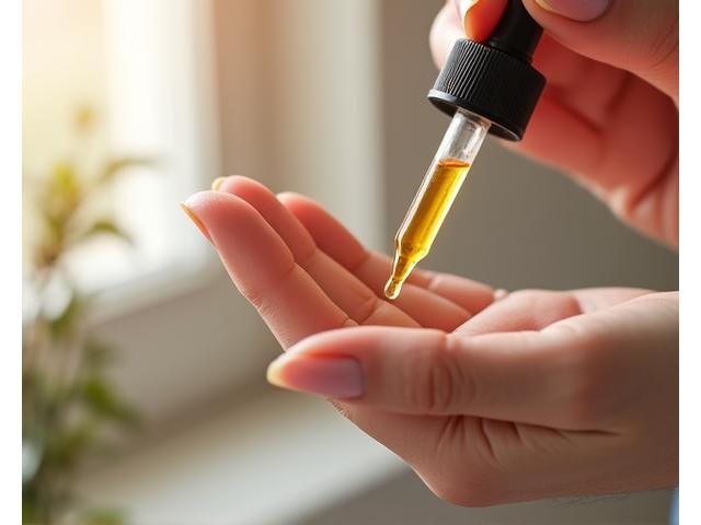 Persona aplicando aceite de cutículas en las uñas.