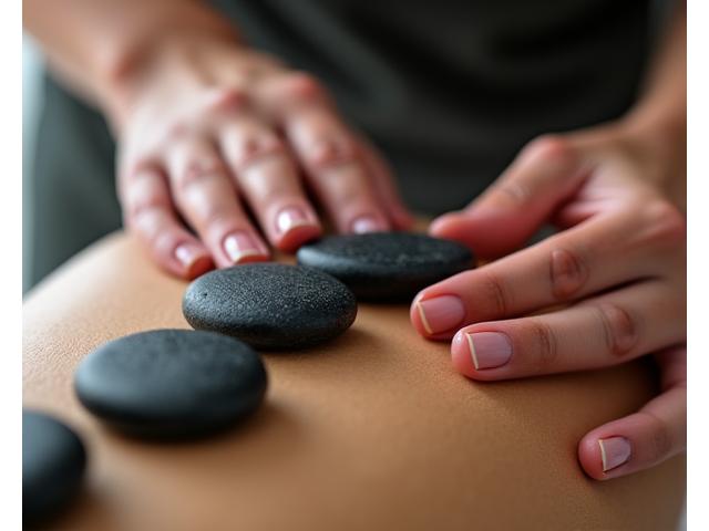 Piedras volcánicas calientes para masaje