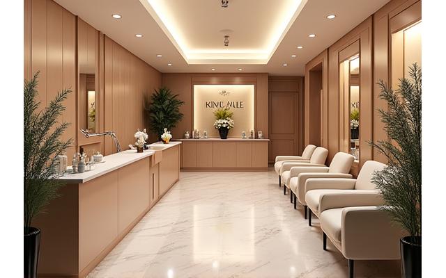 Lujosa y acogedora recepción de Esplendor Estética con asientos cómodos y decoración floral